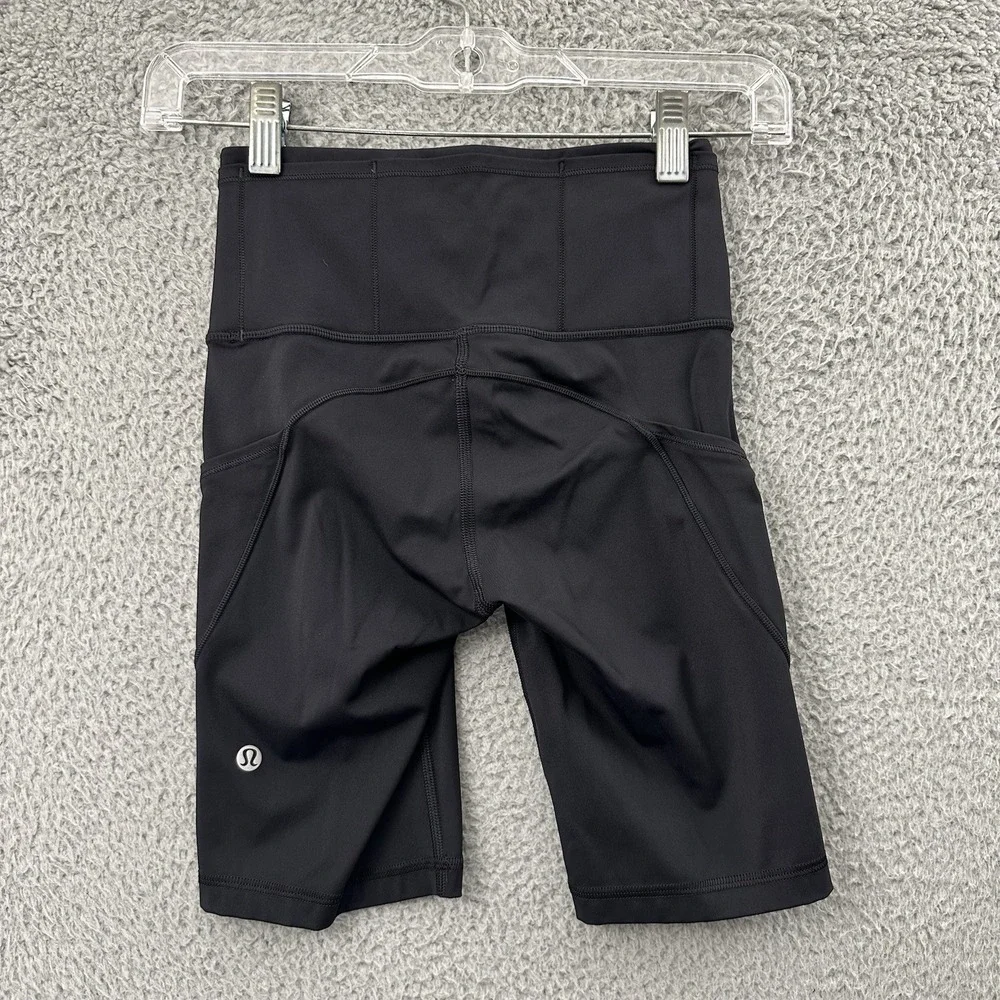 Lululemon Fast Free Shorts 8" Non Reflective Black‎ Athletic Biker Women's 2 - Picture 2 of 8